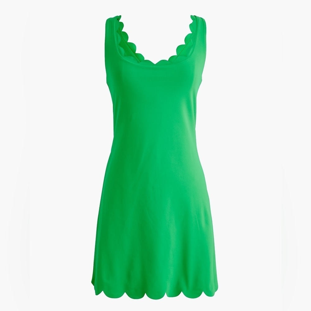 J. Crew Factory Scalloped Active Dress Skort Vintage Kelly Green Size xxs NWT